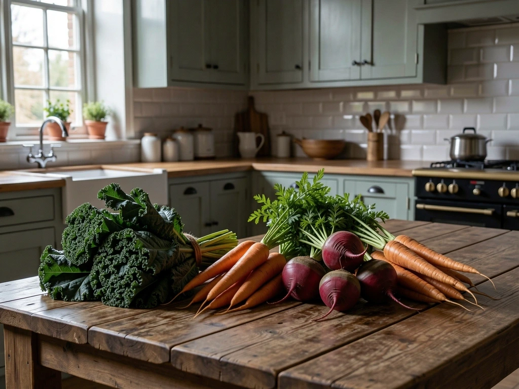 Seasonal UK produce in an educational setting